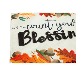 Count Your Blessings Garden Burlap Flag