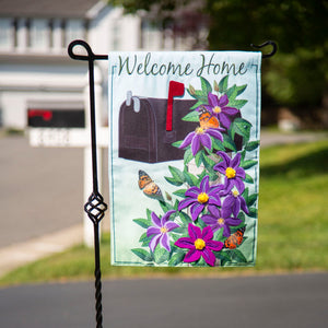Home Clematis Mailbox Garden Linen Flag