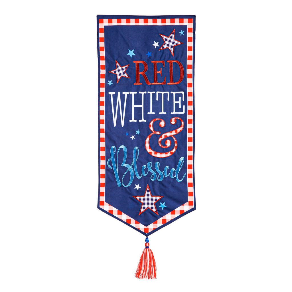 Red, White, and Blessed Everlasting Impressions Textile Flag