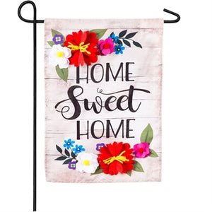Floral Home Sweet Home Garden Linen Flag