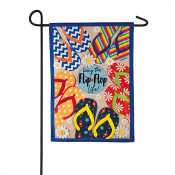 Flip Flop Life Garden Linen Flag
