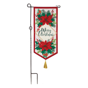 Christmas Poinsettias Everlasting Impressions Textile Decor Flag