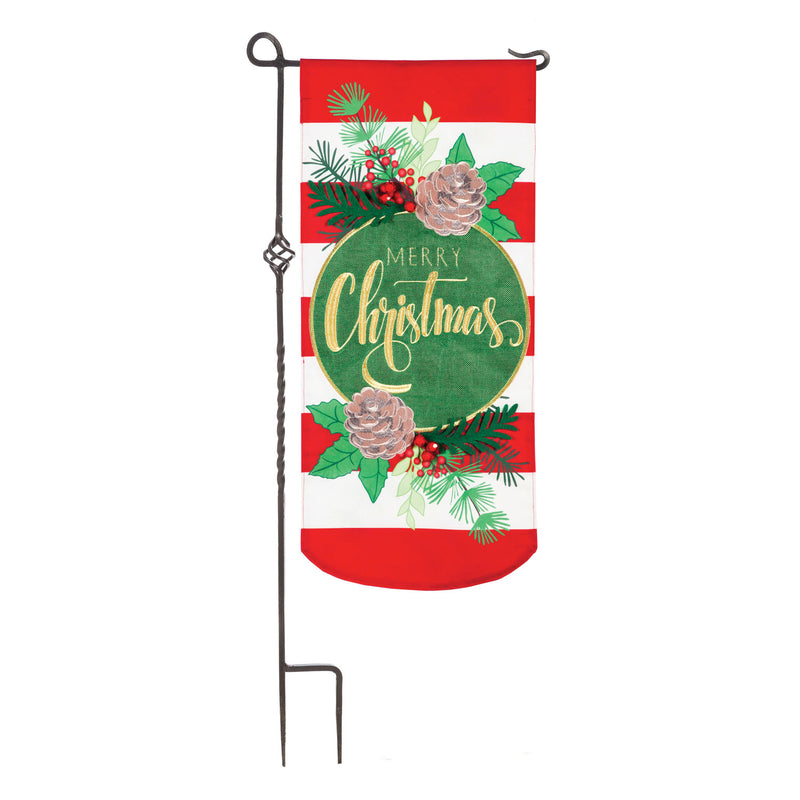 Christmas Stripes Everlasting Impressions Textile Decor Flag