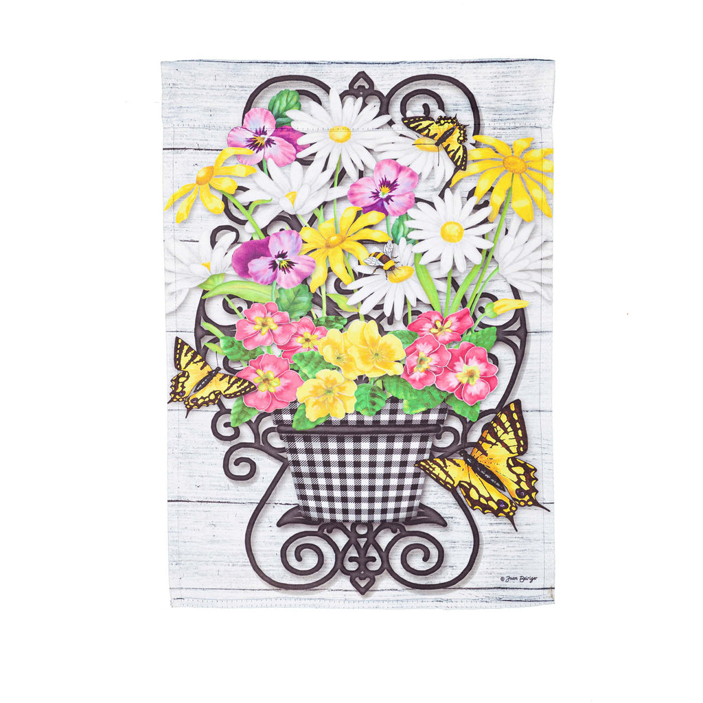Early Spring Flowers Garden Suede Flag