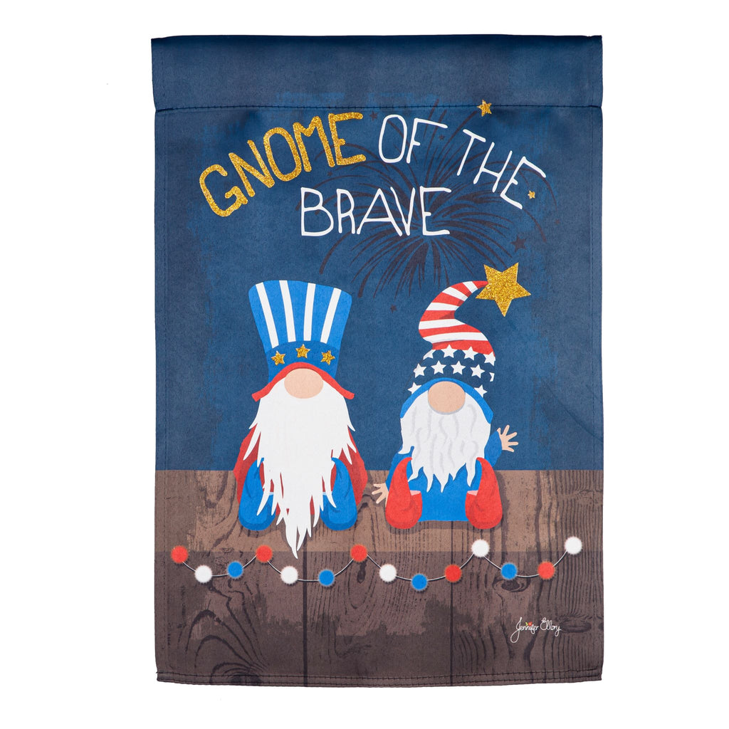 Gnome of the Brave Garden Suede Flag