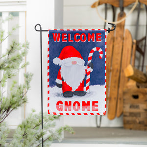 Santa Gnome Garden Suede Flag