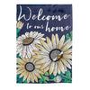 Home Daisies Garden Suede Flag