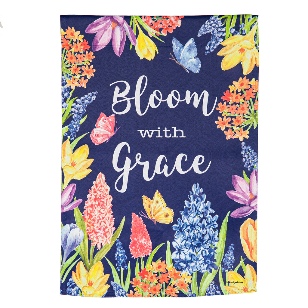 Bloom With Grace Floral Suede Garden Flag