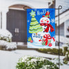 Holly Jolly Snowman Garden Suede Flag