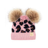 Leopard CC Kid's Beanie with Pom Poms