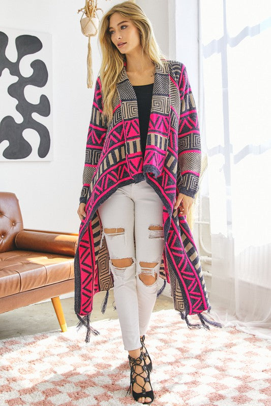 Catching Vibes Printed Long Sleeves Cardigan