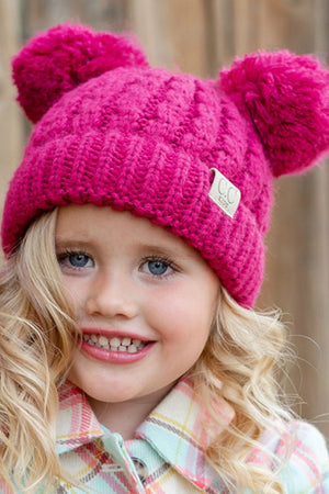 Kid's Double Pom Pom C.C. Beanie