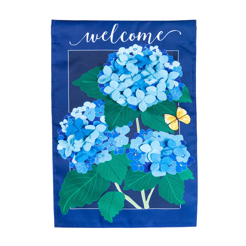 Hydrangea Blossoms House Applique Flag