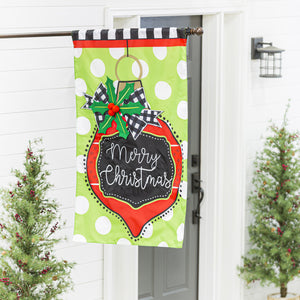 Patterned Ornament with Holly House Applique Flag