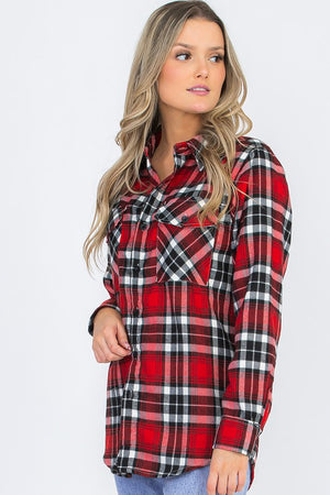 New Traditions Flannel Plaid Top