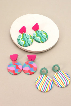 Juliette Colorful Print Polymer Earrings