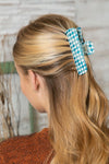 Oversized Checkered Hair Claw Clip