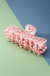 Oversized Checkered Hair Claw Clip