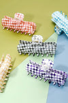 Oversized Checkered Hair Claw Clip