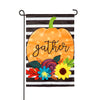 Striped Gather Pumpkin Garden Applique Flag