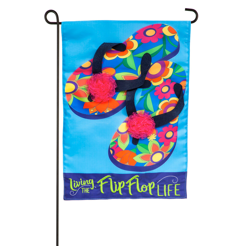 Flip Flop Life Garden Applique Flag