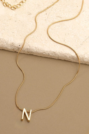 Delicate Snake Chain Initial Pendant Necklace