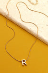 Delicate Snake Chain Initial Pendant Necklace