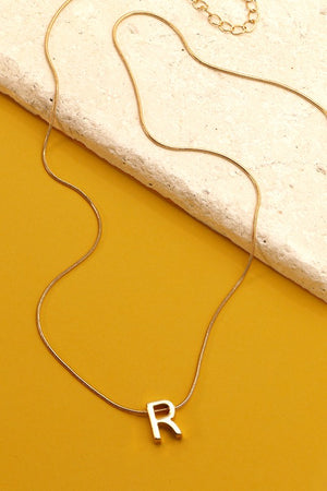 Delicate Snake Chain Initial Pendant Necklace