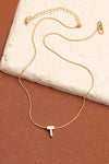 Delicate Snake Chain Initial Pendant Necklace