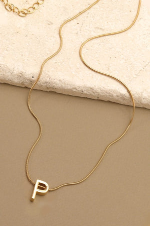 Delicate Snake Chain Initial Pendant Necklace