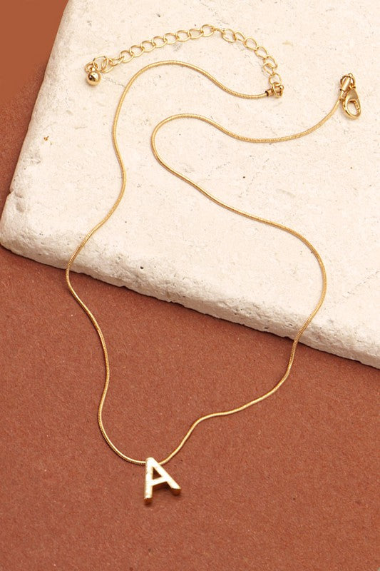 Delicate Snake Chain Initial Pendant Necklace