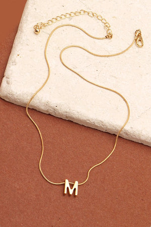 Delicate Snake Chain Initial Pendant Necklace