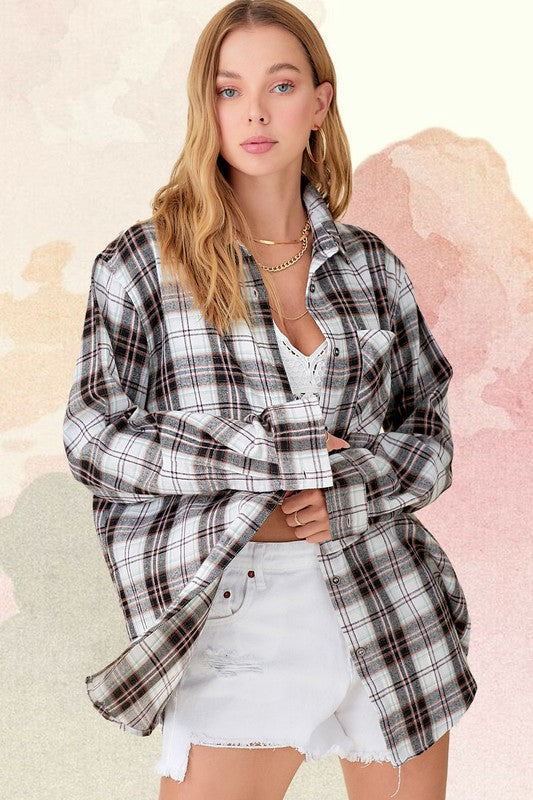 Brave the Chill Black Flannel Shirt