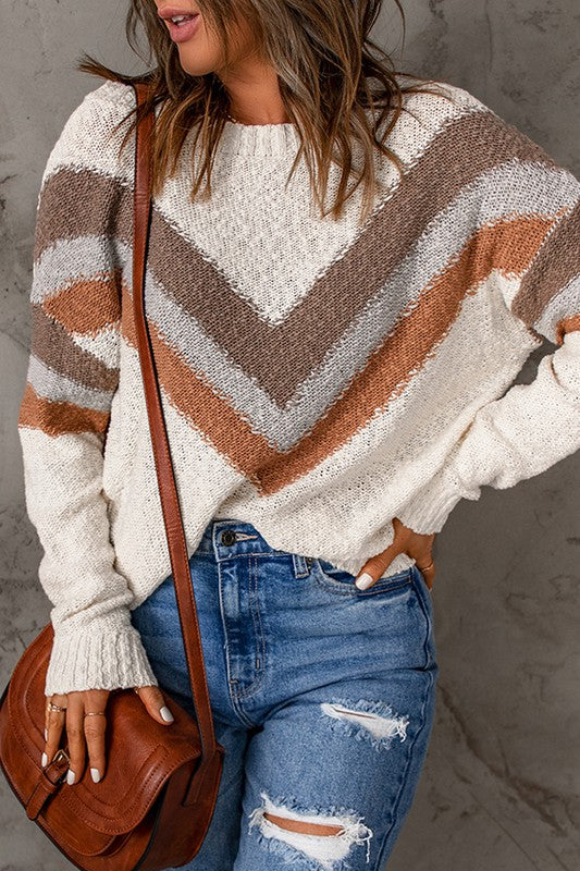 Lift You Up Chevron Pullover Sweater