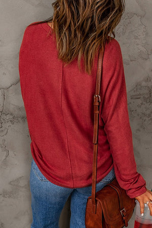 Simple Moments Red Crew Neck Top