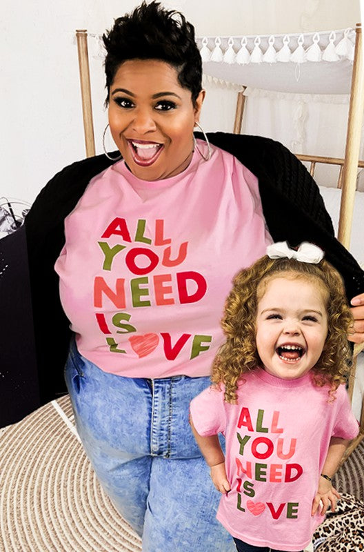 All You Need Is Love Short Sleeves Valentine Tee