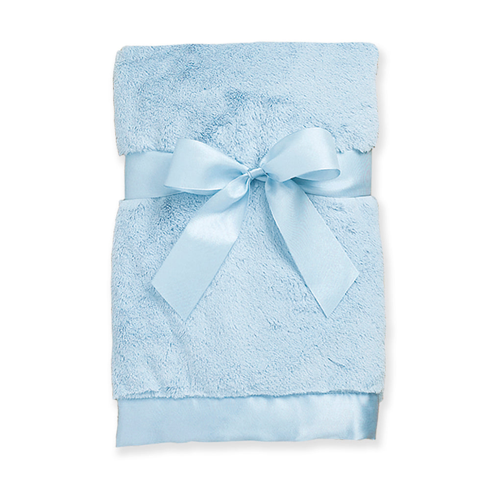 Bearington Blue Silky Soft Crib Blanket
