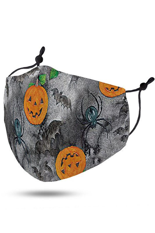 Kid's Non-Medical Halloween Cotton Face Mask with Filter Pocket