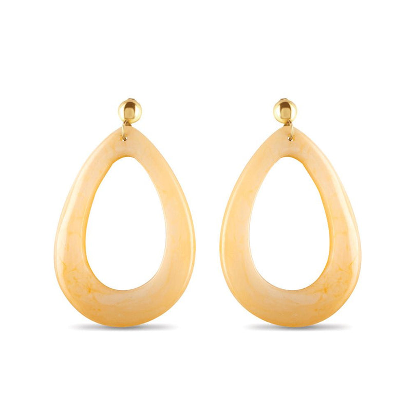 Oval Yellow Myra Drop Earrings