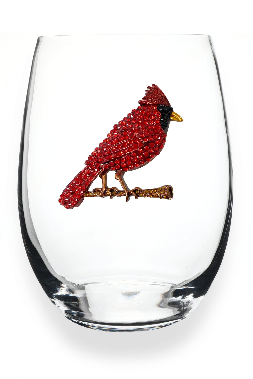 Cardinal Jeweled Stemless Wine Glass