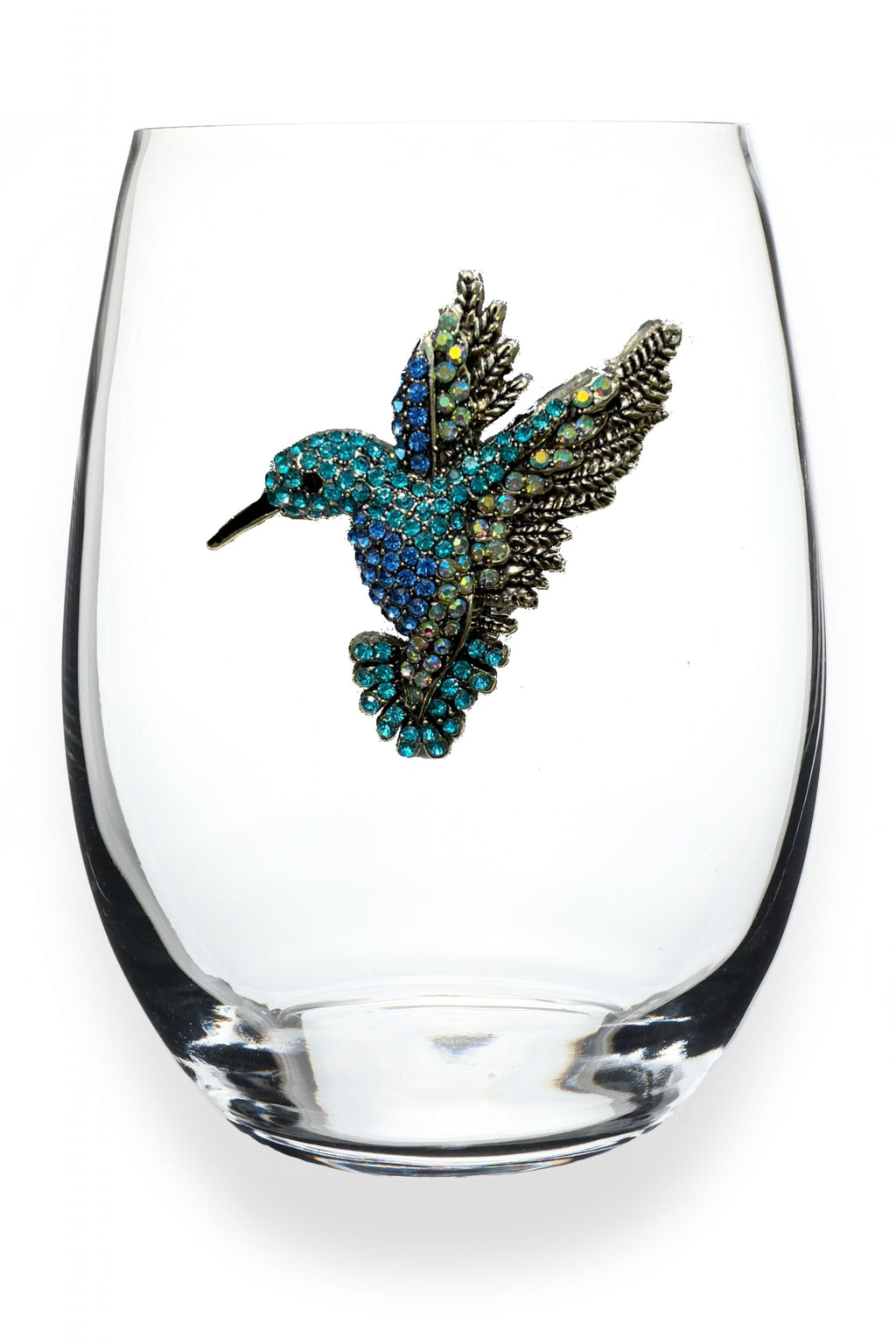 Hummingbird Jeweled Stemless Wine Glass