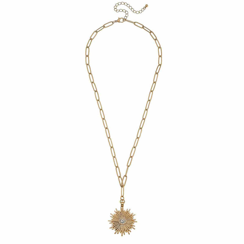 Sunburst Paperclip Chain Necklace