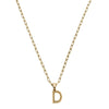 Layla Ball Bead Initial Necklace in Worn Gold