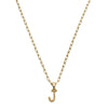 Layla Ball Bead Initial Necklace in Worn Gold