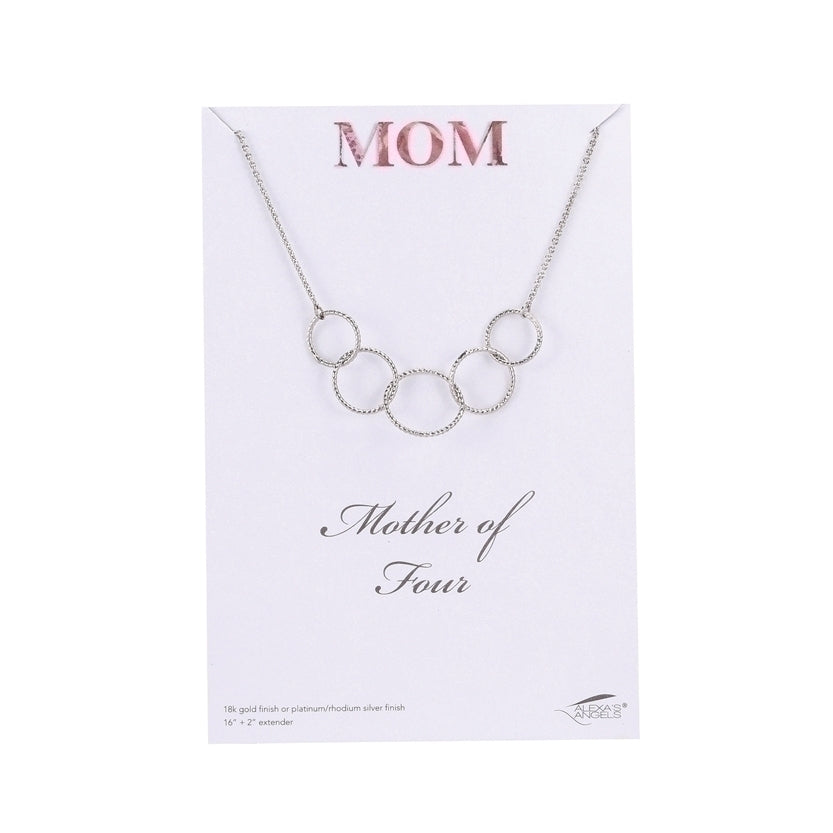 Silver Circles Mother of Four Necklace