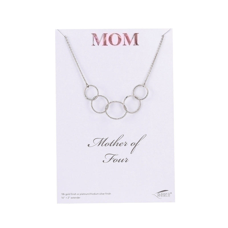 Silver Circles Mother of Four Necklace
