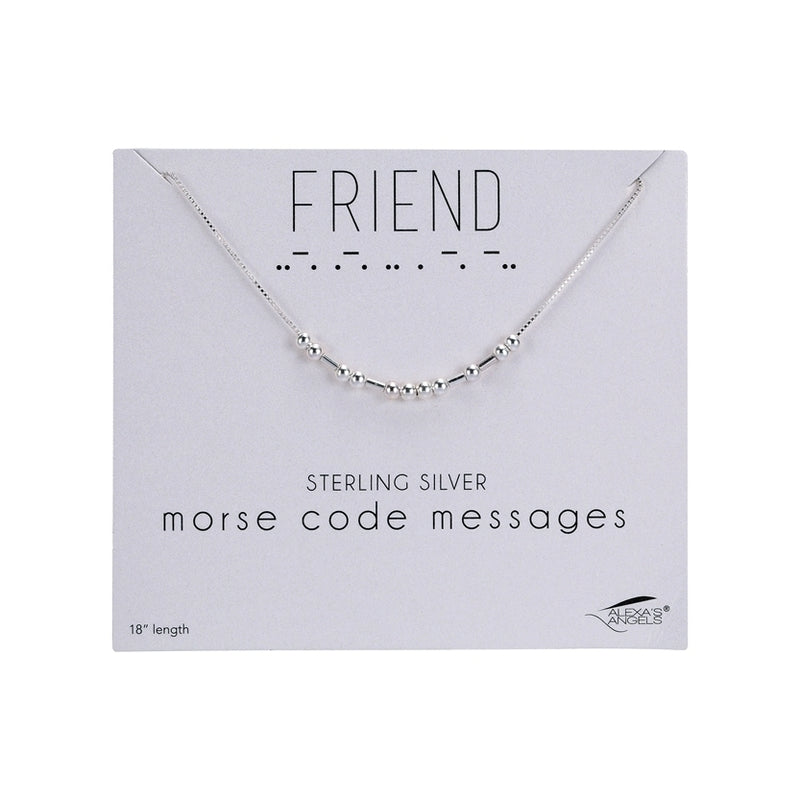 Friend Morse Code Sterling Silver Necklace