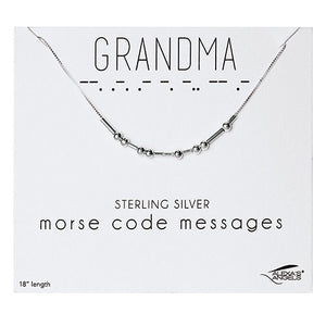 Grandma Morse Code Sterling Silver Necklace