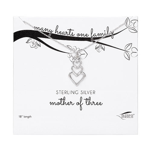 Mother of Three - Many Hearts One Family Open Heart Necklace