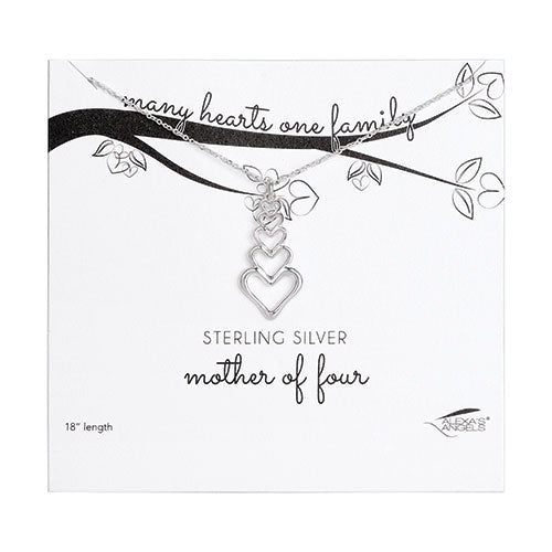 Mother of Four - Many Hearts One Family Open Heart Necklace